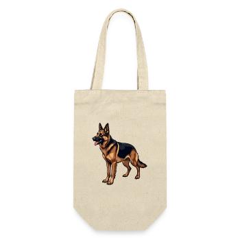 Deutscher Schäferhund German Shepherd dog Owczarek - Geschenkbeutel für Flaschen - Natur - Vorne