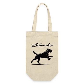 Labrador Design – Treu, verspielt und lebensfroh - Geschenkbeutel für Flaschen - Natur - Vorne