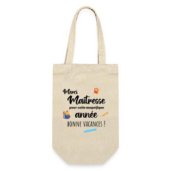 Merci maîtresse pour cette année cadeau maîtresse - Sac à bouteille - nature - Devant