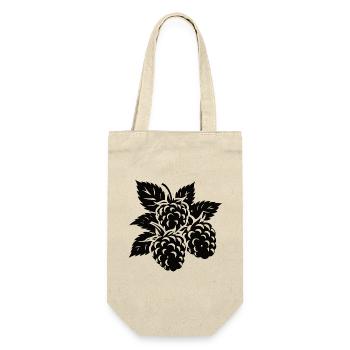Schlichtes Brombeer-Design – Natürliche Eleganz - Geschenkbeutel für Flaschen - Natur - Vorne