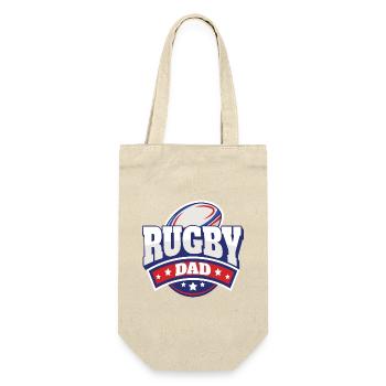 Vater Rugby-Spieler Geschenk Papa Rugby-Unterstützer - Geschenkbeutel für Flaschen - Natur - Vorne