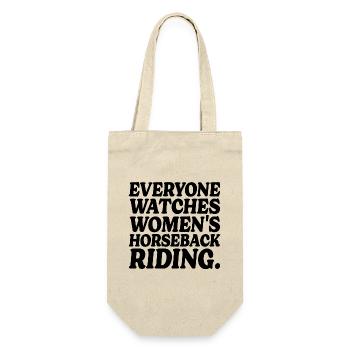 Humor Sport Damen Reiten - Geschenkbeutel für Flaschen - Natur - Vorne
