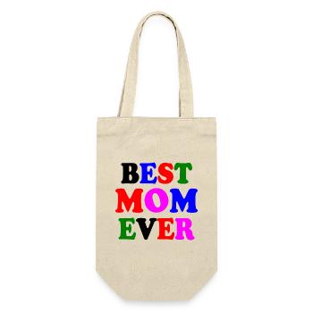 Best mom ever - Geschenkbeutel für Flaschen - Natur - Vorne