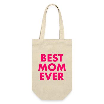 Best mom ever - Geschenkbeutel für Flaschen - Natur - Vorne
