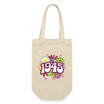 Rétro Groovy Année 1945 Femme 80 Ans Anniversaire - Sac à bouteille - nature - Devant