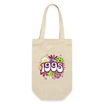 Retro Groovy Year 1995 Women 30 Years Birthday - Gift Bag for Bottles - nature - Front