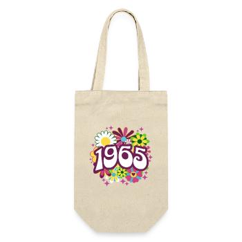 Retro Groovy Year 1965 Women 60 Year Old Birthday - Gift Bag for Bottles - nature - Front