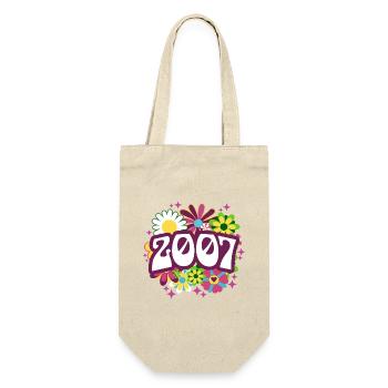 Rétro Groovy Année 2007 Femme 18 Ans Anniversaire - Sac à bouteille - nature - Devant