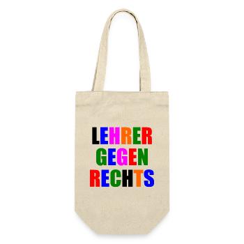Lehrer gegen rechts - Geschenkbeutel für Flaschen - Natur - Vorne