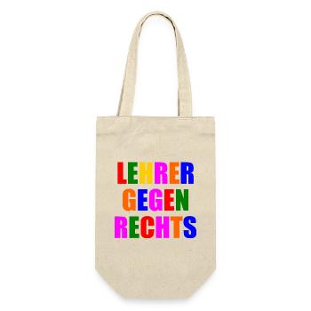 Lehrer gegen rechts - Geschenkbeutel für Flaschen - Natur - Vorne