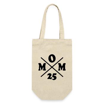 Mom 2025 - mom 25 - Geschenkbeutel für Flaschen - Natur - Vorne