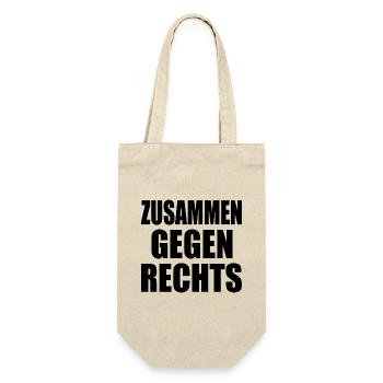 Zusammen gegen rechts - Geschenkbeutel für Flaschen - Natur - Vorne