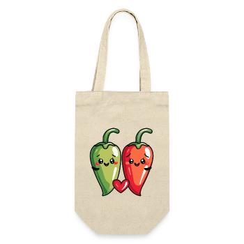 Chilli Couple Love Heart Funny - Gift Bag for Bottles - nature - Front