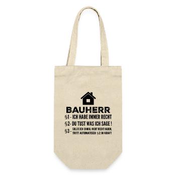 Builder House Construction Site Funny Gift - Gift Bag for Bottles - nature - Front