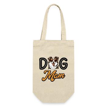Liebhaber Hunde Mama Australian Shepherd Hund - Geschenkbeutel für Flaschen - Natur - Vorne