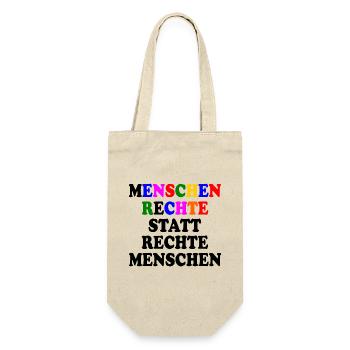 menschenrechte statt rechte menschen - Geschenkbeutel für Flaschen - Natur - Vorne