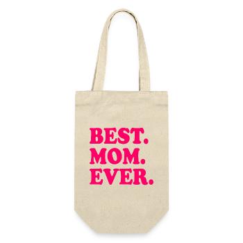 Best mom ever - Geschenkbeutel für Flaschen - Natur - Vorne