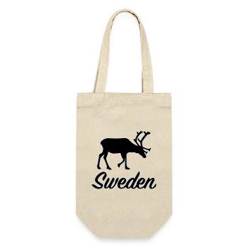 Schweden Rentier Silhouette Sweden Souvenir - Geschenkbeutel für Flaschen - Natur - Vorne
