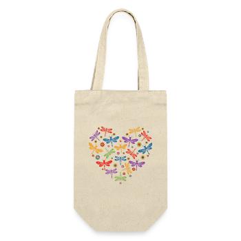 Motif Coeur Femme Adore Libellule - Gift Bag for Bottles - nature - Front
