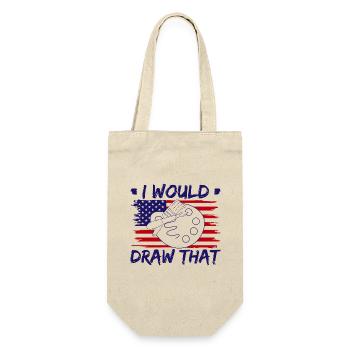Cool Artist Usa Flag I Would Draw That Gift Idea - Geschenkbeutel für Flaschen - Natur - Vorne