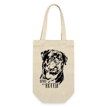 Aimé par un chien Rottweiler Rottweiler Dicton - Sac à bouteille - nature - Devant