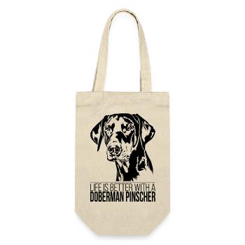 Doberman Pinscher la vie est meilleure Chiens Wilsigns - Sac à bouteille - nature - Devant