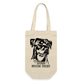 Loved by a German Hunting Terrier Hunde Wilsigns - Geschenkbeutel für Flaschen - Natur - Vorne