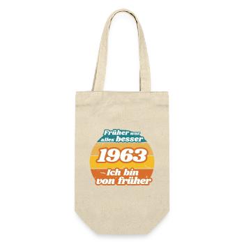 Früher war alles besser - 1963 geboren, Geburtstag - Geschenkbeutel für Flaschen - Natur - Vorne