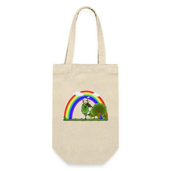 Folk Geige Schaf - Geschenkbeutel für Flaschen - Natur - Vorne