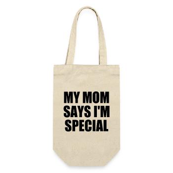 my mom says i'm special - Geschenkbeutel für Flaschen - Natur - Vorne