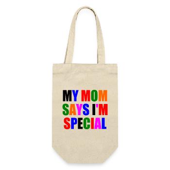 my mom says im special - Geschenkbeutel für Flaschen - Natur - Vorne