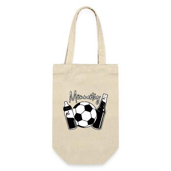 Vatertag Fußball Papa Sohn Baby Flasche Männertag - Geschenkbeutel für Flaschen - Natur - Vorne