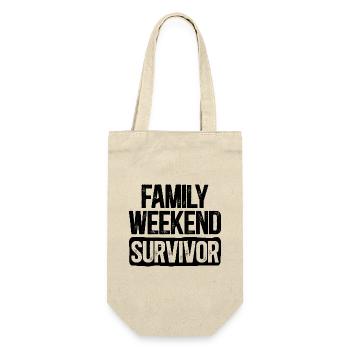 Humor Family Kids Mom Dad - Gift Bag for Bottles - nature - Front