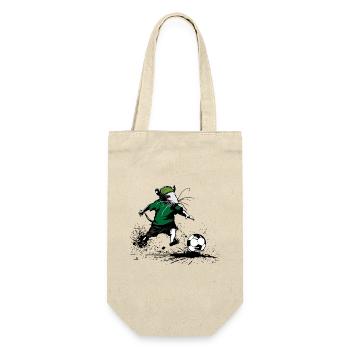 Kickin´ Rat: Fußballfan - Geschenkbeutel für Flaschen - Natur - Vorne
