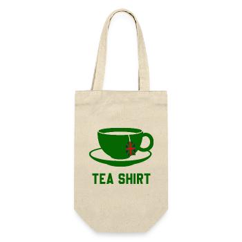 Tea Shirt – Calm Teacup Pun - Gift Bag for Bottles - nature - Front