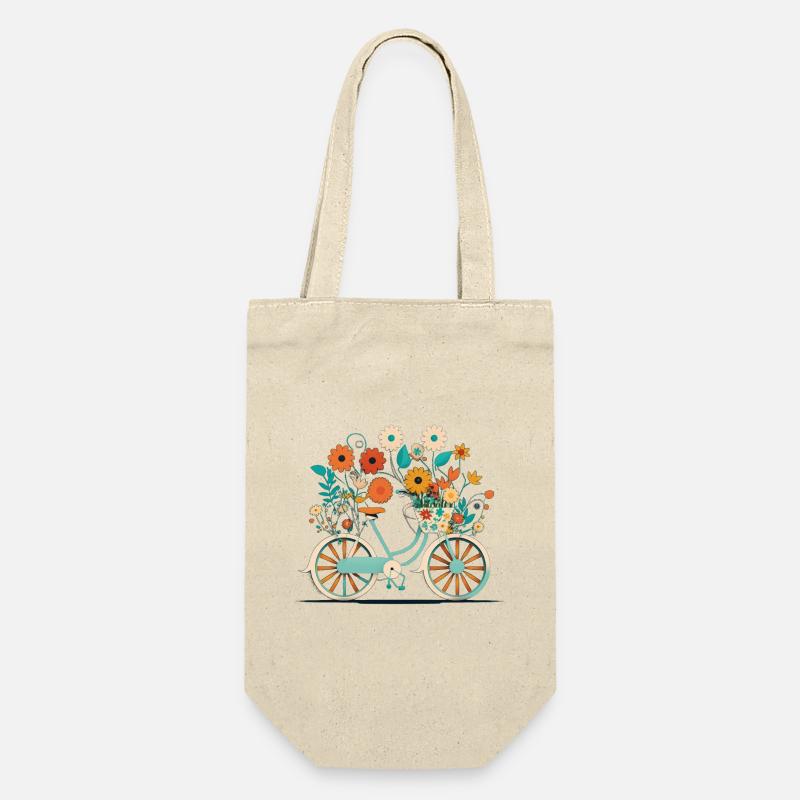 Süße Abenteuer Blumenrad Tour 5 - Geschenkbeutel für Flaschen - Natur