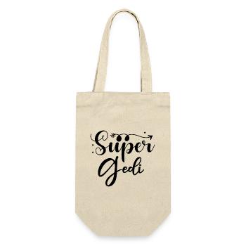 Super Gedi wöd Gedi bester Gedi Pateononkel - Geschenkbeutel für Flaschen - Natur - Vorne
