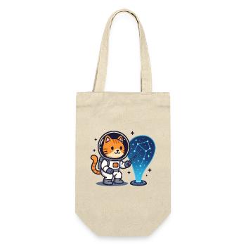 Space Cat Constellation – Kawaii - Geschenkbeutel für Flaschen - Natur - Vorne