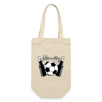 Vatertag Fußball Papa Sohn Baby Flaschen Männertag - Geschenkbeutel für Flaschen - Natur - Vorne