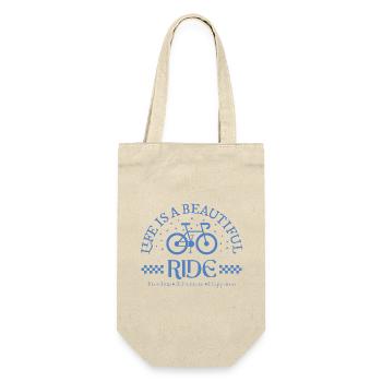 Vintage Fahrrad Visual, Radfahren Fan Geschenk - Geschenkbeutel für Flaschen - Natur - Vorne