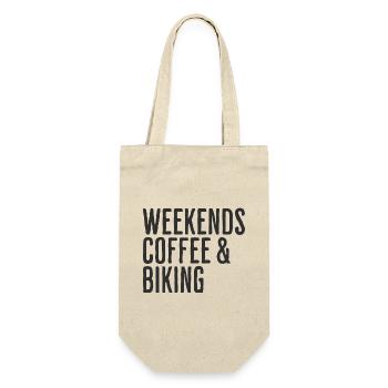 Coffee & Bike Wochenende Radfahren Humor - Geschenkbeutel für Flaschen - Natur - Vorne