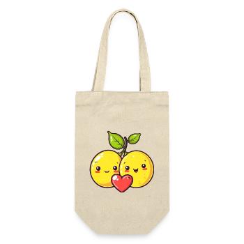 Lemon Couple Love Heart Valentine's Day - Gift Bag for Bottles - nature - Front
