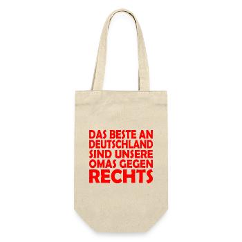 Omas gegen rechts - Geschenkbeutel für Flaschen - Natur - Vorne
