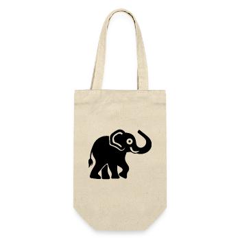 Elefant - Geschenkbeutel für Flaschen - Natur - Vorne