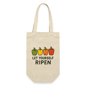 Lassen Sie sich reifen - Geschenkbeutel für Flaschen - Natur - Vorne