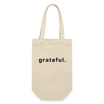 grateful. - Geschenkbeutel für Flaschen - Natur - Vorne