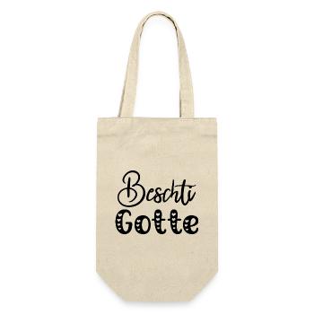 Beschti Gotte Beschts Gotti Schweizer Patentante - Geschenkbeutel für Flaschen - Natur - Vorne