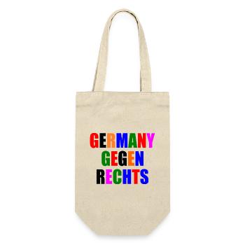 Deutschland gegen rechts - Geschenkbeutel für Flaschen - Natur - Vorne