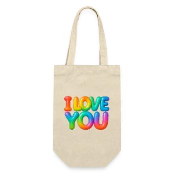 I love you - Geschenkbeutel für Flaschen - Natur - Vorne