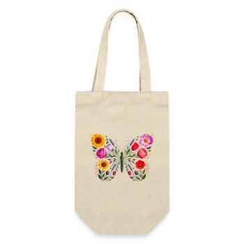 Women's Floral Butterfly Silhouette - Gift Bag for Bottles - nature - Front